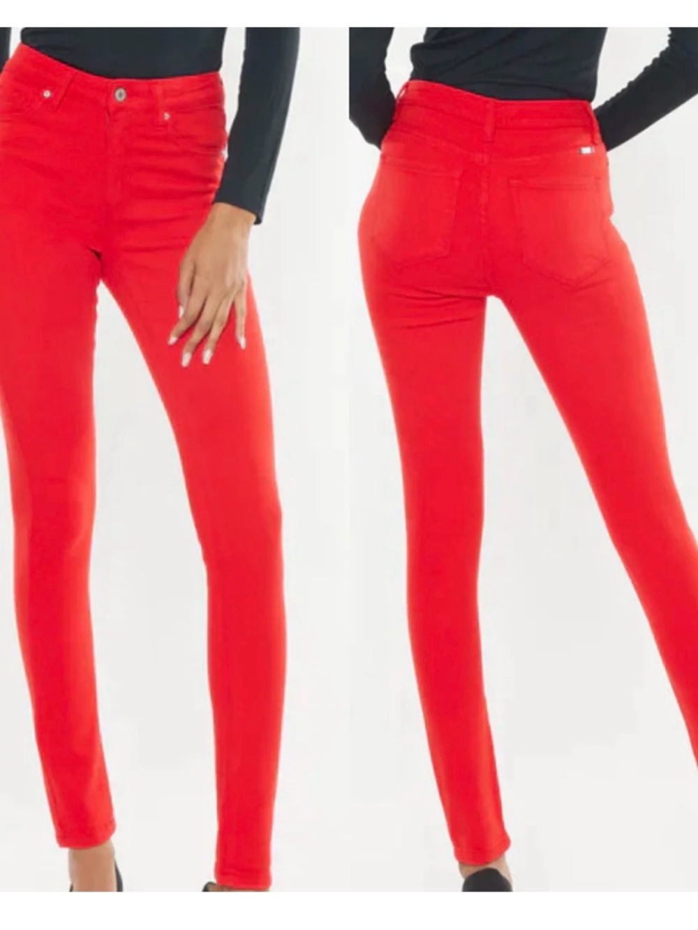 KanCan Red High-Waist Skinny Jeans - Picture 3 of 3